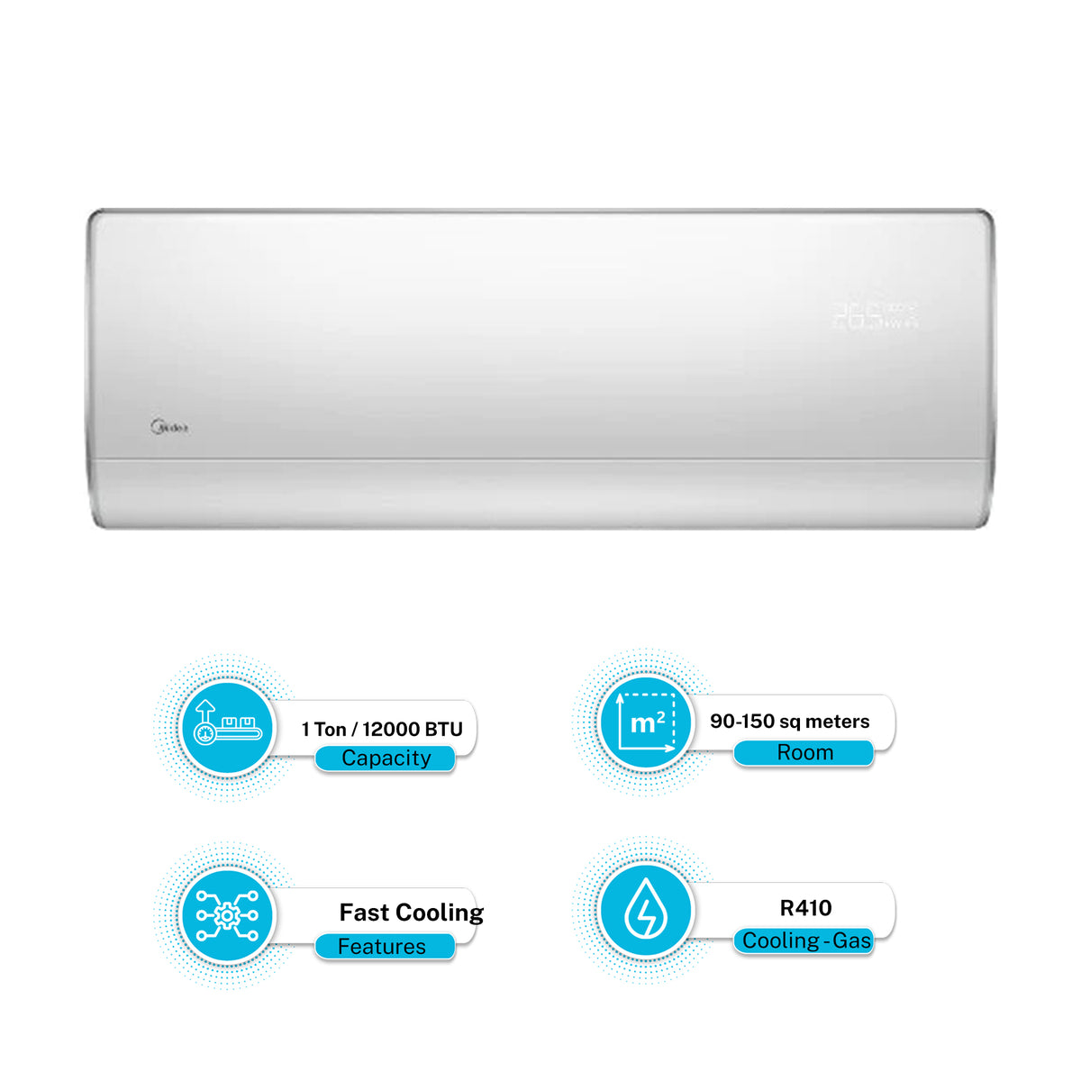 Midea MST1AG-12CRN 1.0 Ton Wall Mounted Split AC Non Inverter White.