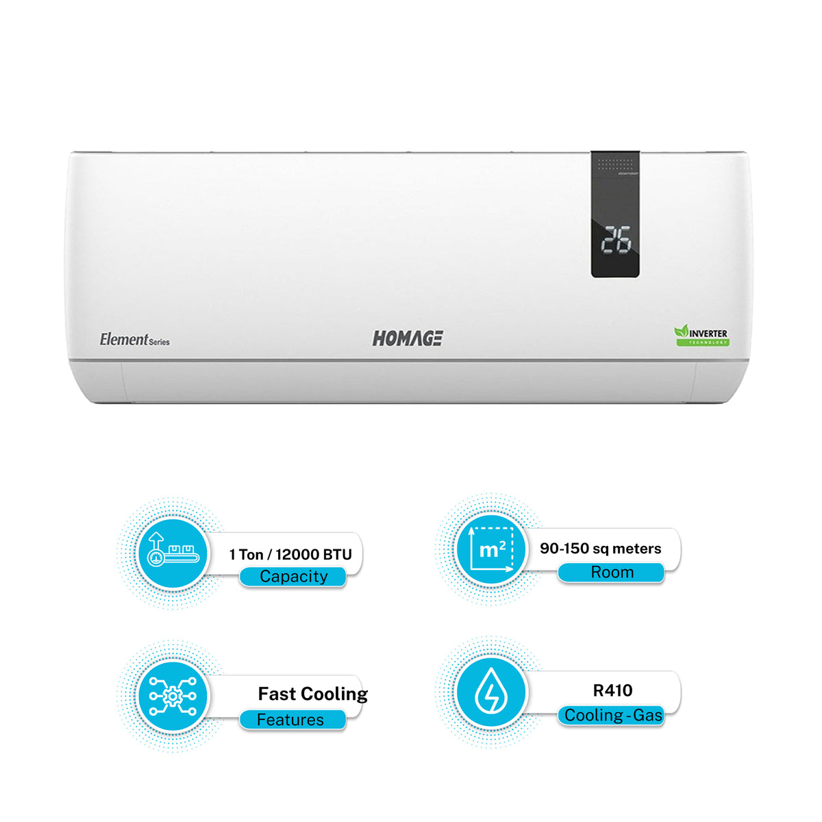 Homage 1 ton inverter AC - 75% Saving- with 10 years compressor warranty.