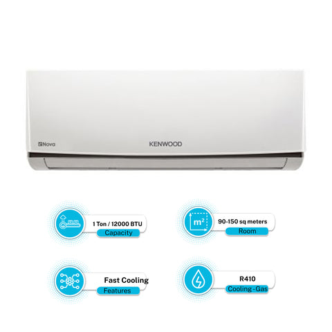 Kenwood 1.0 Ton Non-Inverter e-Nova Series KEN-1250S Cool Only Split Air Condition.